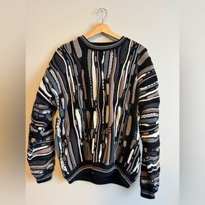 North wales vintage 100% cotton Coogi style sweater 90s striped abstract xl